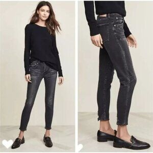 MOUSSY VINTAGE Velma Distressed Skinny Jeans in Faded Black Size 25